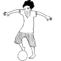 Illustration: Junge spielt Fuball